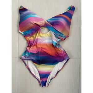 La Blanca Swim One Piece Sunset Swimsuit Cross Front Swimwear Beach